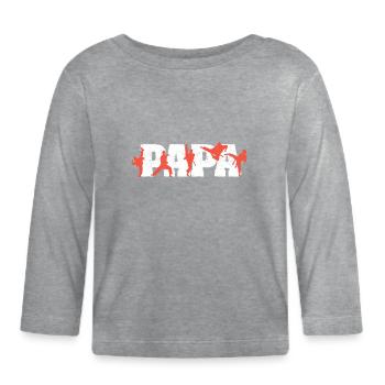 Papa Karate Dad Funny Dad Martial Arts Lover - Organic Baby Long Sleeve T-Shirt - heather grey - Front