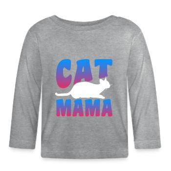 Journée du chat - T-shirt manches longues bio Bébé - gris chiné - Devant