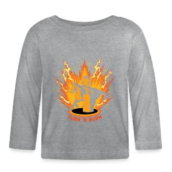 Tourner et brûler - T-shirt manches longues bio Bébé - gris chiné - Devant