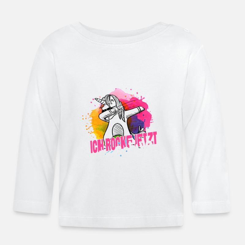 Endlich Schulkind, Einschulung - Baby Bio-Langarmshirt - Weiß