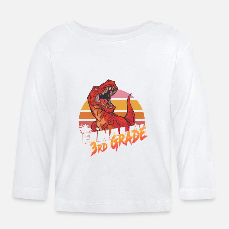Endlich 3. Klasse, Zweitklässler - T-REX - Baby Bio-Langarmshirt - Weiß
