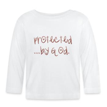protectet by god - Baby Bio-Langarmshirt - Weiß - Vorne