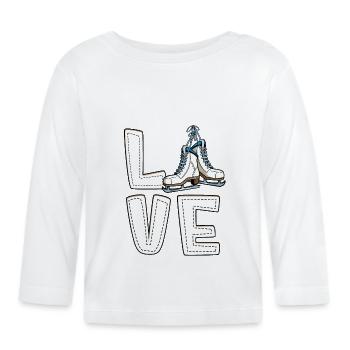 Eislaufen - Baby Bio-Langarmshirt - Weiß - Vorne