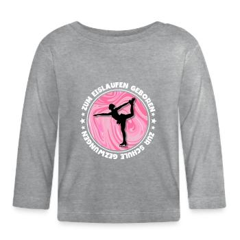 Eislaufen - Baby Bio-Langarmshirt - Grau meliert - Vorne
