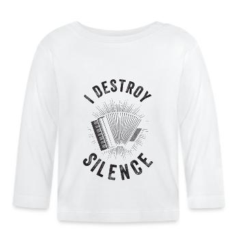 I Destroy Silence - Accordéon Vintage - T-shirt manches longues bio Bébé - blanc - Devant
