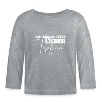 Töpfern - Baby Bio-Langarmshirt - Grau meliert - Vorne