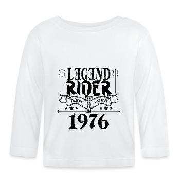 Legend rider Are born in 1976 - T-shirt manches longues bio Bébé - blanc - Devant