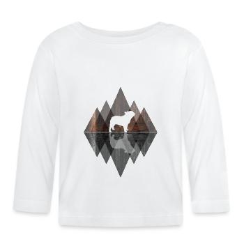 French Bulldog Abstrakt - Geometrie Hundeliebhaber - Baby Bio-Langarmshirt - Weiß - Vorne
