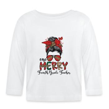 Professeur de 4e année Noël Équipe de quatrième année Noël - T-shirt manches longues bio Bébé - blanc - Devant