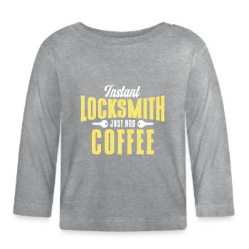 Serrurier crochetage serrurerie employé serrurier - T-shirt manches longues bio Bébé - gris chiné - Devant
