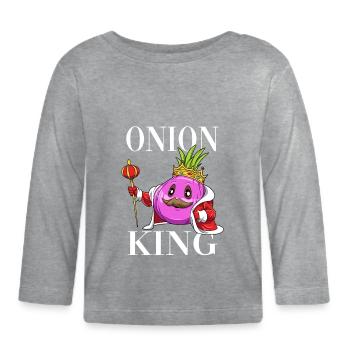 Onion King - Baby Bio-Langarmshirt - Grau meliert - Vorne