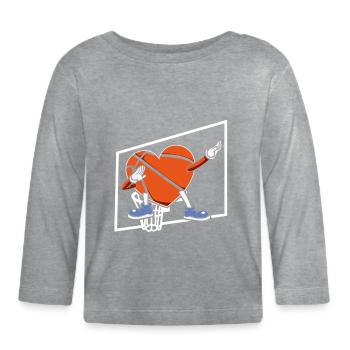 Les enfants tamponnent des joueurs de basket-ball américains pour les fans - T-shirt manches longues bio Bébé - gris chiné - Devant