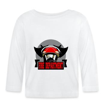 Firefighter's helmet - Organic Baby Long Sleeve T-Shirt - white - Front