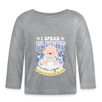 Ich Spreche Fließend Kleinkind - Baby Bio-Langarmshirt - Grau meliert - Vorne