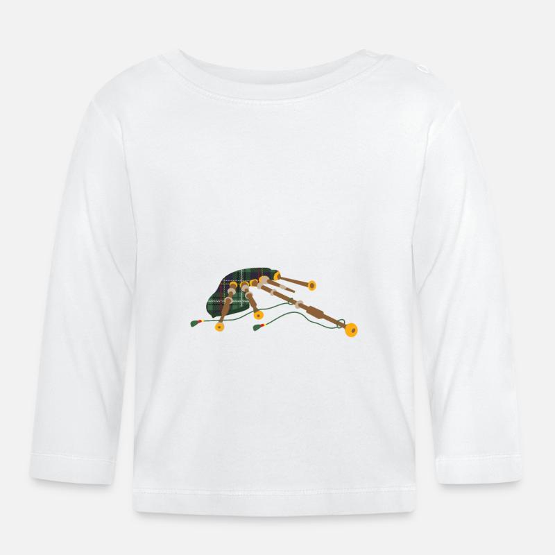 J’ai une cornemuse et je n’ai pas peur de l’utiliser - T-shirt manches longues bio Bébé - blanc