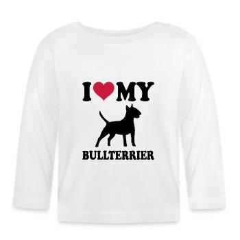 Bullterrier - Baby Bio-Langarmshirt - Weiß - Vorne