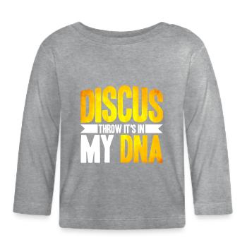 Discus Throw Discus Thrower Cadeau - T-shirt manches longues bio Bébé - gris chiné - Devant