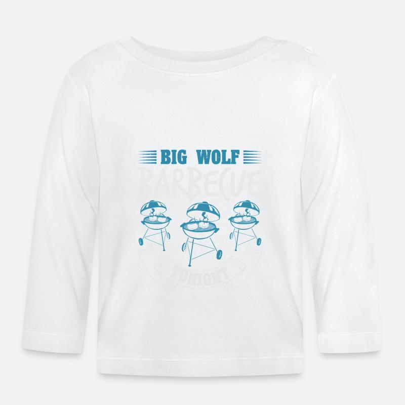 BARBECUE DIG WOLD CE SOIR - T-shirt manches longues bio Bébé - blanc