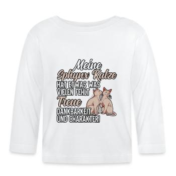 Sphynx Katze - Baby Bio-Langarmshirt - Weiß - Vorne