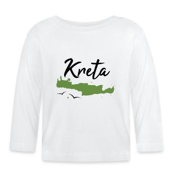 Kreta Insel Karte Griechenland Urlaub Geschenk - Baby Bio-Langarmshirt - Weiß - Vorne