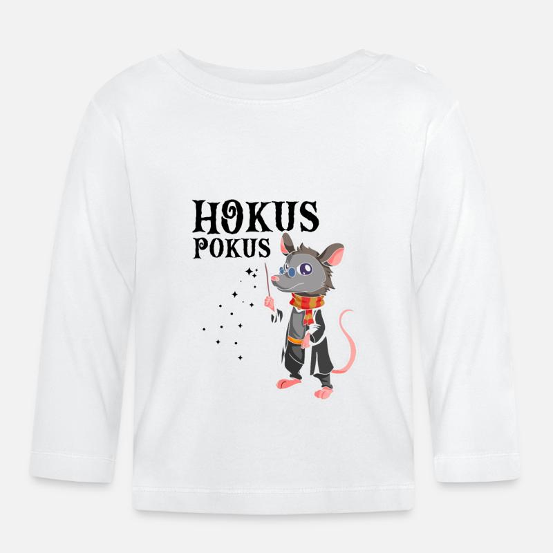Conception de raton laveur pour opossum et rat marsupial - T-shirt manches longues bio Bébé - blanc
