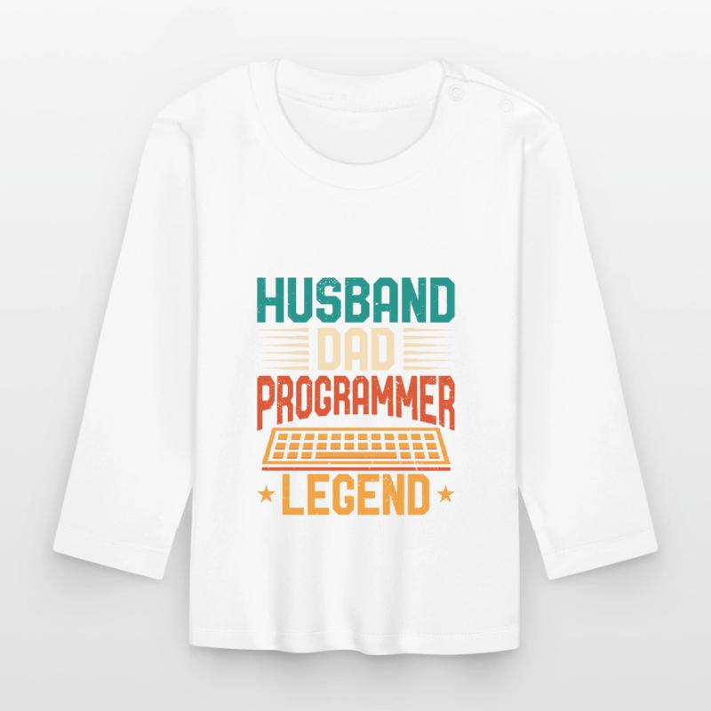 Husband Dad Programmer Legend Coder Programmierer Baby Bio-Langarmshirt