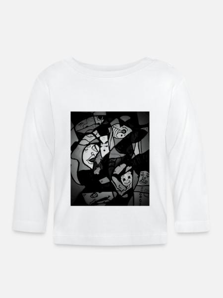 Chaos face - Baby Bio-Langarmshirt - Weiß