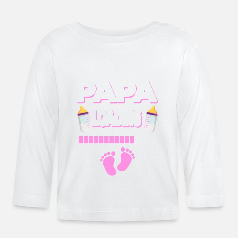 Papa Loading Vater Väter Vatertag - Baby Bio-Langarmshirt - Weiß