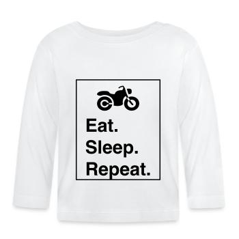 Cool "Ride Sleep Repeat" design for him and her - Organic Baby Long Sleeve T-Shirt - white - Front