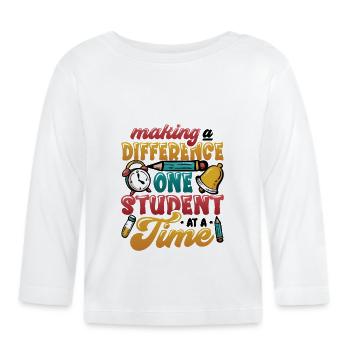 Making a difference - Organic Baby Long Sleeve T-Shirt - white - Front