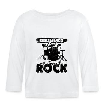 Batteur - T-shirt manches longues bio Bébé - blanc - Devant