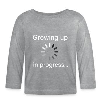 Funny Growing Up Loading Embrace the Journey - Organic Baby Long Sleeve T-Shirt - heather grey - Front