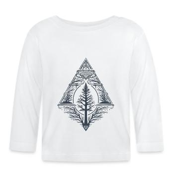 Arbre Païen Sapin Teutonique Symbole Triskele Occulte - T-shirt manches longues bio Bébé - blanc - Devant