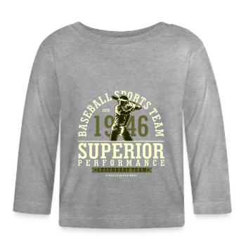Baseball illustration in flat - Organic Baby Long Sleeve T-Shirt - heather grey - Front