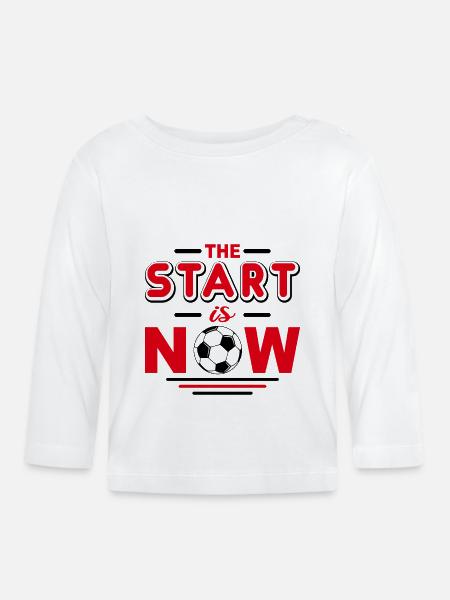 Soccer start - Baby Bio-Langarmshirt - Weiß