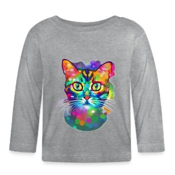 Artistic Chat - Organic Baby Long Sleeve T-Shirt - heather grey - Front