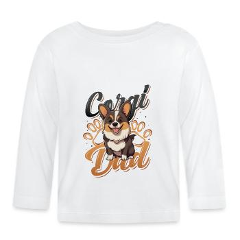 Corgi Daddy, Mignon Corgi Daddy - T-shirt manches longues bio Bébé - blanc - Devant