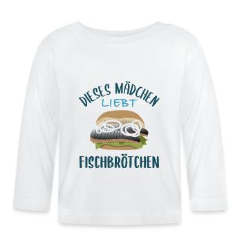 Mädchen & Fischbrötchen - Eine Liebesgeschichte - Baby Bio-Langarmshirt - Weiß - Vorne