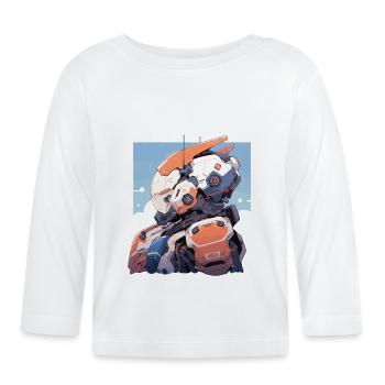 Robot - T-shirt manches longues bio Bébé - blanc - Devant