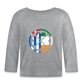 Irisch Kubanische Flagge Irland Kuba Kleeblatt - Baby Bio-Langarmshirt - Grau meliert - Vorne