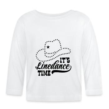 Linedance Linedancing Country Fan - Geschenk - Baby Bio-Langarmshirt - Weiß - Vorne