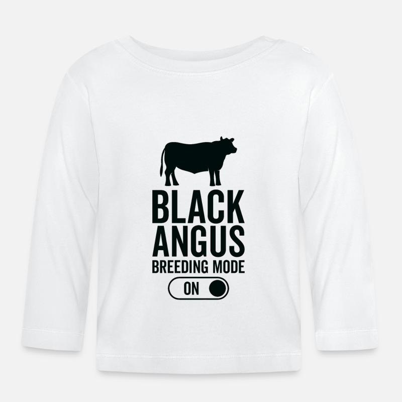 Mode d’élevage de vaches activé - Black Angus - T-shirt manches longues bio Bébé - blanc