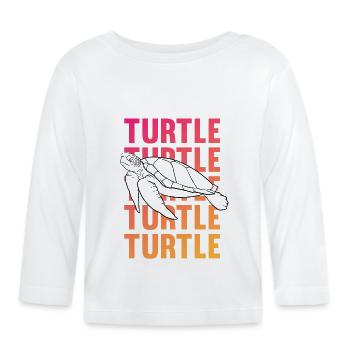 TORTUE Silhouette Word Art cadeau - T-shirt manches longues bio Bébé - blanc - Devant