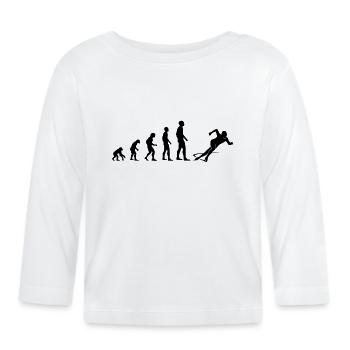 Evolution Patinage sur glace Patineur Rapide Cadeau - T-shirt manches longues bio Bébé - blanc - Devant