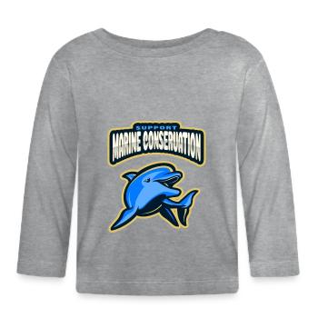 Marine Conservation - T-shirt manches longues bio Bébé - gris chiné - Devant