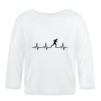 Jogger Heartbeat - Organic Baby Long Sleeve T-Shirt - white - Front