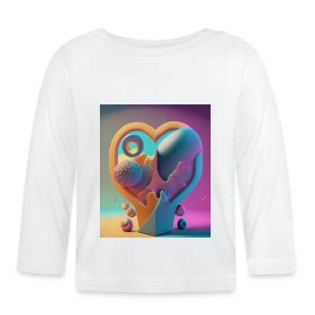Heart Carved in Stone: Abstract Explosion of Color - Organic Baby Long Sleeve T-Shirt - white - Front