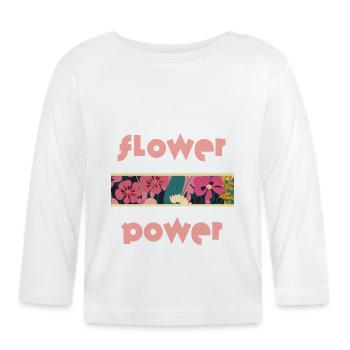 Sunray Blossoms - Flower Power in Yellow - Organic Baby Long Sleeve T-Shirt - white - Front