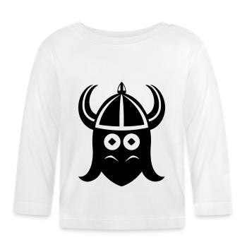 Wikingerhelm Krieger - Baby Bio-Langarmshirt - Weiß - Vorne