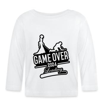 Hochzeit Loading 2024 Game Over - Baby Bio-Langarmshirt - Weiß - Vorne
